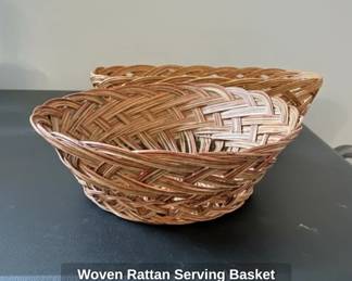 Woven Rattan Serving Basket