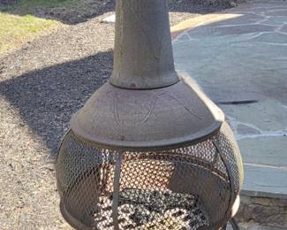 Rustic Cast Iron Chiminea Fire Pit