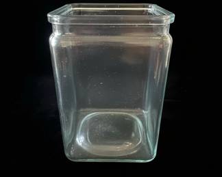 Clear Glass Square Vase or Container