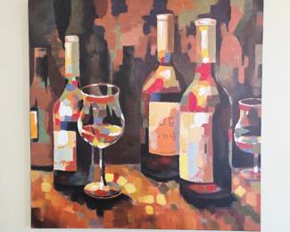 Abstract Wine Still Life Painting