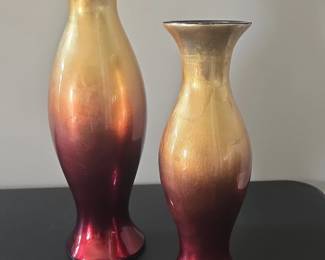 Set of Two Ombre Finish Vases