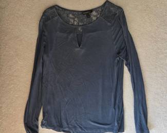 Banana Republic Womens Lace Inset Keyhole Blouse