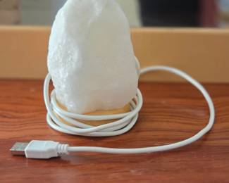 White Himalayan Salt Lamp with USB Cord