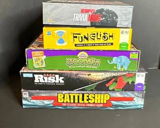 Collection of Board Games ESPN Trivia Night, F Unglish, Cranium Zooreka, Risk, Battleship