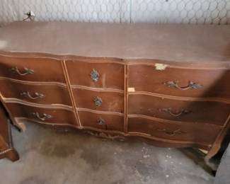 Antique Vintage footed dresser with hardware