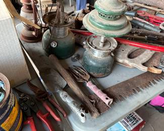 Lamps tools yard antique