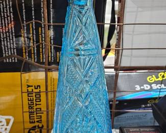 GLASS BLUE DECANTER
