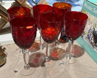 RED GOBLET GLASSES