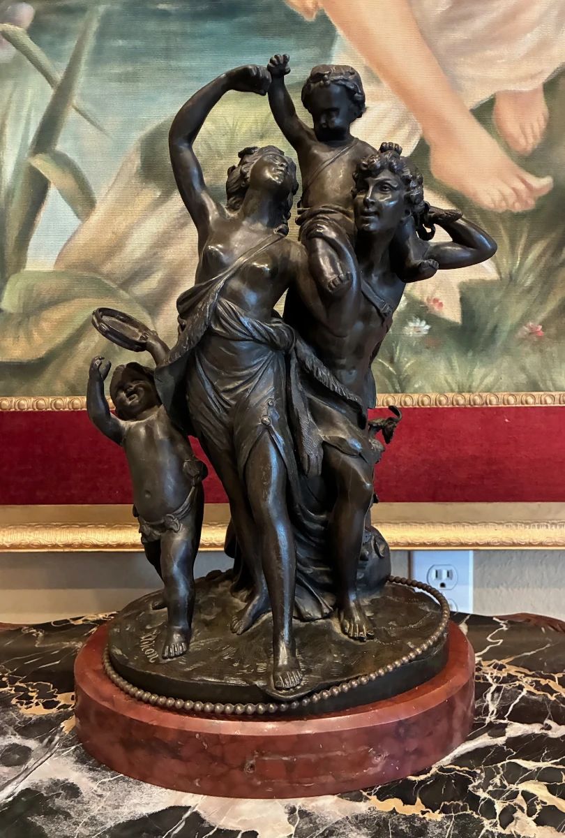 Antique French Unique Bronze Sculpture Statue Signed M. Clodion