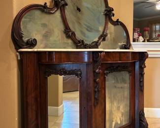 Antique Marble Top Victorian credenza