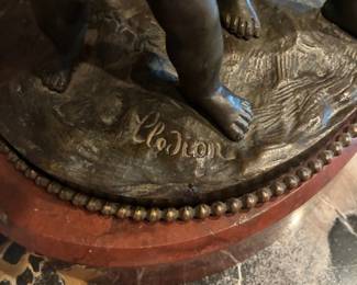 Antique French Unique Bronze Sculpture Statue Signed M. Clodion