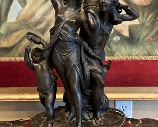 Antique French Unique Bronze Sculpture Statue Signed M. Clodion