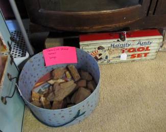 box full of ancient PETRIFIED WOOD.