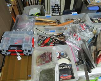 we have a huge garage full of amazing tools. power tools, hand tools, yard tools, antique tools, golf clubs, bowling balls, painting supplies, storage options, welding tools and more