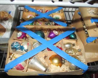 1950s mid-century glass ornaments