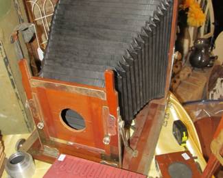 large wood and brass folding bellows ATQ camera(second pic)