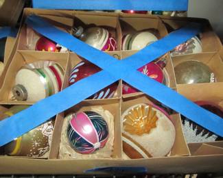 1950s mid-century glass ornaments