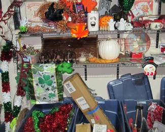 great selection of holiday decor - Christmas, Fall, Halloween, Easter, St Patty, and VTG ornaments  