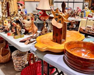 Dough bowl, hand made wooden bowl and highland cow paper plate / cutting board holder