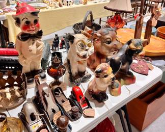 Vintage chalkware and planers