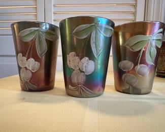 Fenton Hand Painted Tumblers (Set of Three)