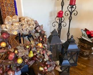 Holiday Wreaths and Lanterns