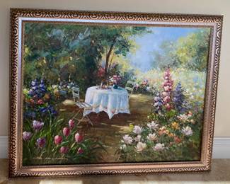 Alfresco Garden Dining Oil Painting