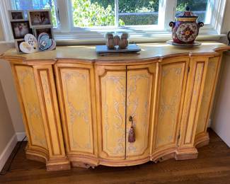 Franco-Italian Hand Painted Storage Console 