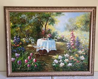 Alfresco Garden Dining Oil Painting
