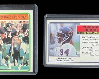 Walter Payton Topps 1978 Highlights 3 and 1983 Team Leaders 28.