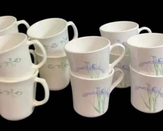 Purple Iris Purple Hearts Corning Ware Mugs