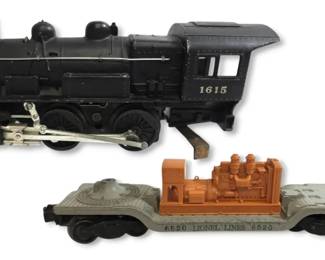 Lionel No. 1615 Die Cast Steam Switcher Locomotive Search Light Car O Gauge