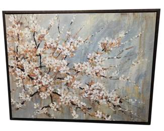 Cherry Blossom Floral Print With Brushstrokes 42 x 32