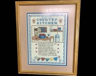 Welcome To My Country Kitchen Framed Cross Stitch