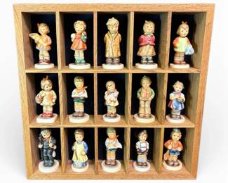 Display Shelf Containing 15 Hummel Figurines