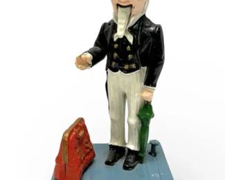 Cast Iron Uncle Sam Mechanical Piggy Bank