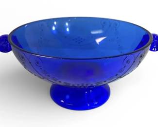 Etched Blue Bowl