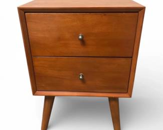 MCM Wooden TwoDrawer Nightstand