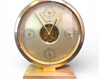 Howard Miller No. 4RG897 Brass Weather Station Desk Clock