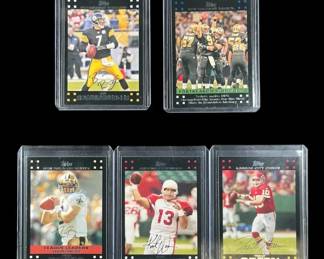 2007 Topps QB Lot 5 Cards including Newly Selected Hall of Famer Drew Brees.