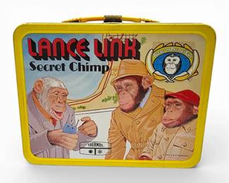 LANCE LINK Secret Chimp 1971 Metal Lunch Box With Thermos