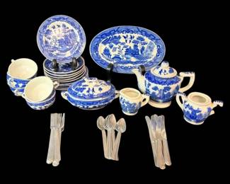 Miniature Blue White Tea Set