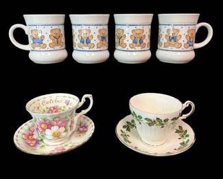 Floral Teacups Teddy Bear Mugs
