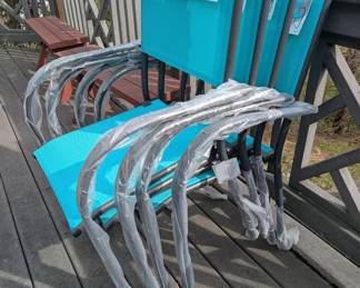 Lawn chairs that love to snuggle