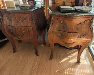 Marble top bedside tables