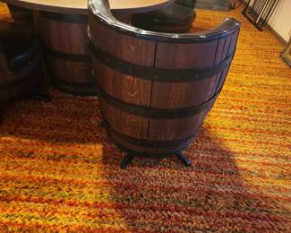 Barrel Furniture - Gaming Table and 4 Swivel Rocker Chairs