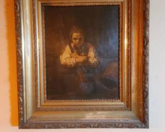 Antique Oil Painting in Victorian Frame