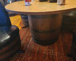 Barrel Furniture - Gaming Table and 4 Swivel Rocker Chairs