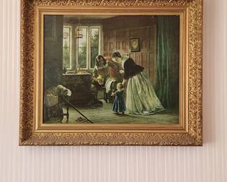 Antique Oil Painting in Victorian Frame