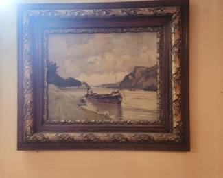 Antique Oil Painting in Victorian Frame